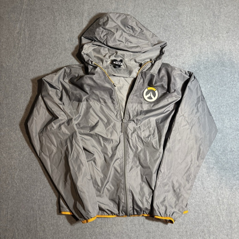 Overwatch Windbreaker Mens XL Gray Zip Up Jacket Design By Jinx Gaming